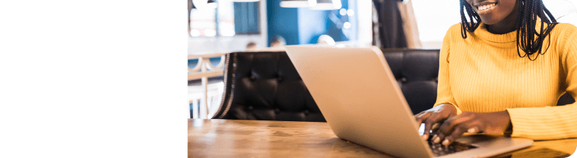 Woman working on laptop