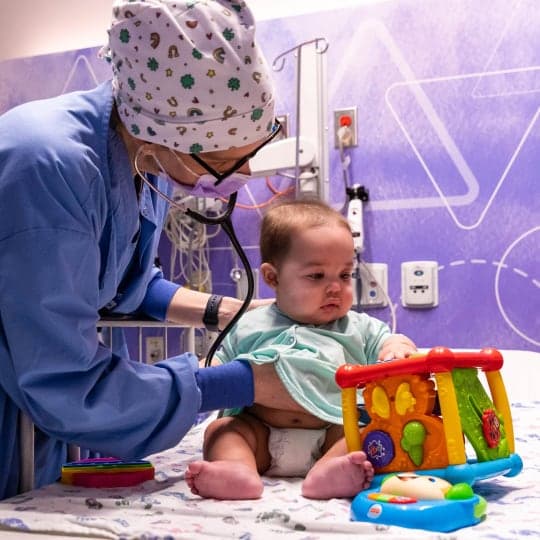 Distracted Baby during medical appointment